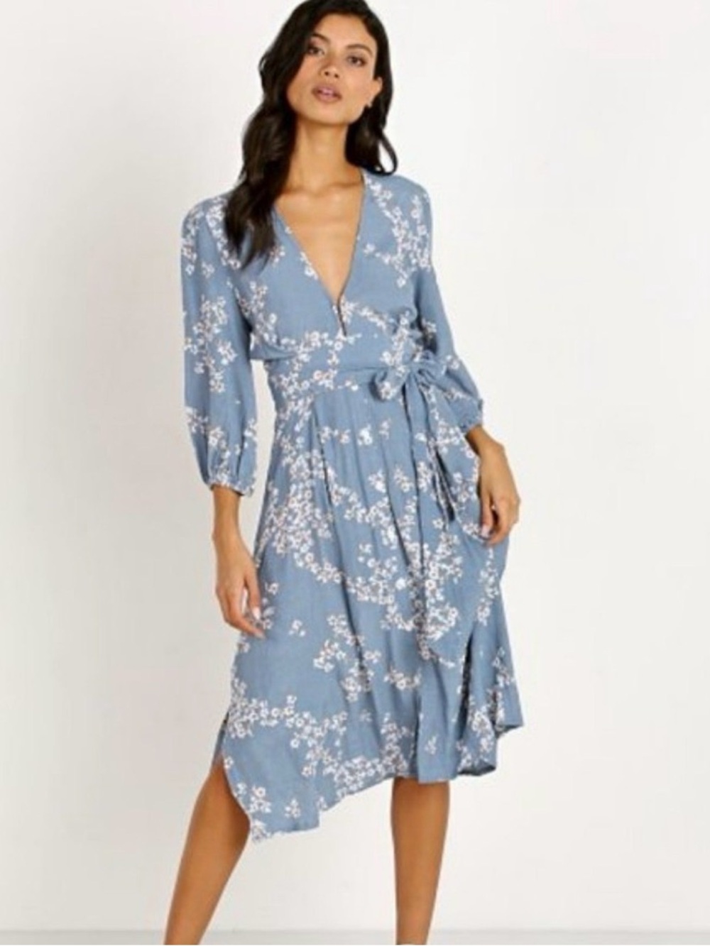NWOT Faithfull The Brand Chloe Midi Dress Size M 6 cornflower blue Tuckernuck